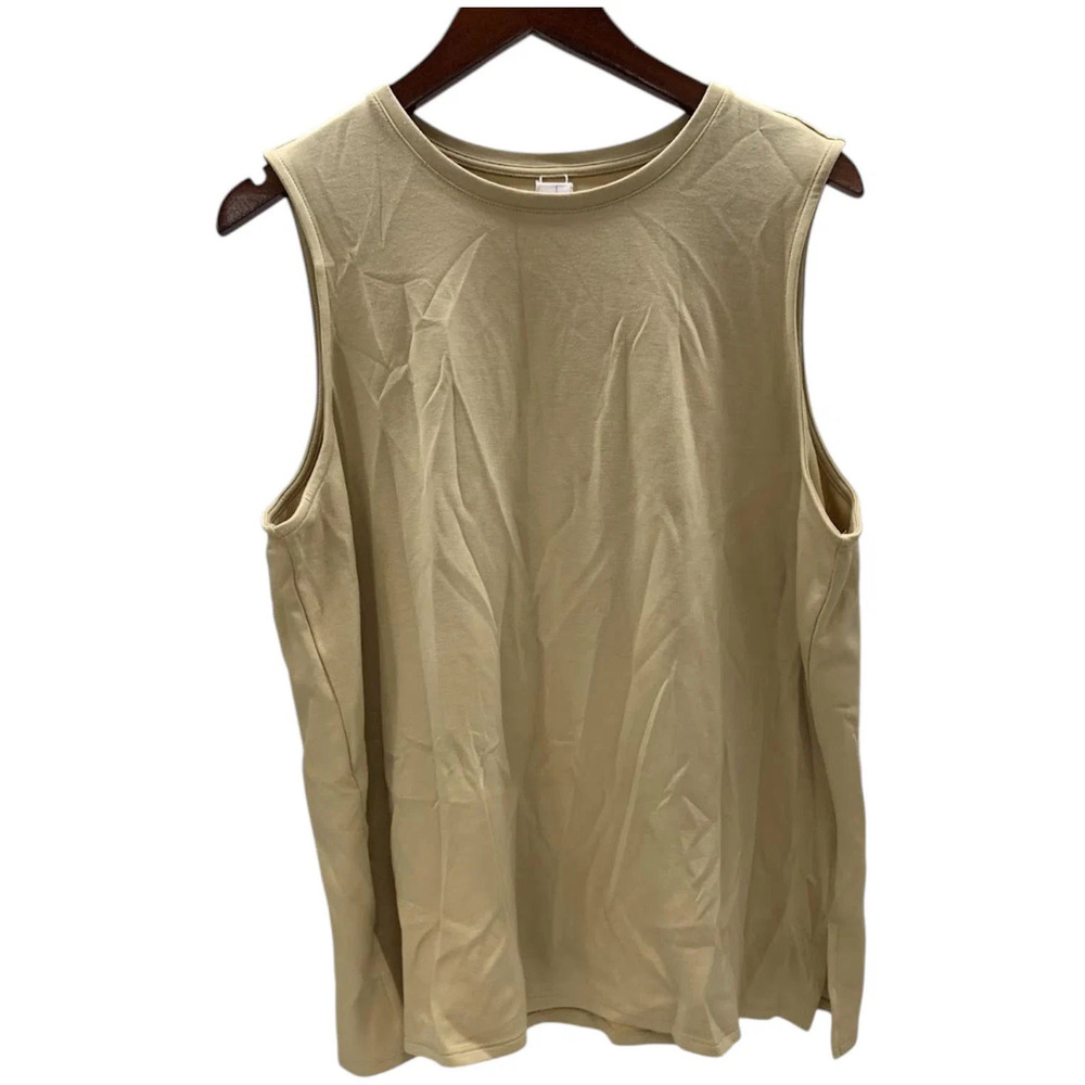WynneLayers Women's Smooth Operator Scuba Knit Tank Tan - Regular